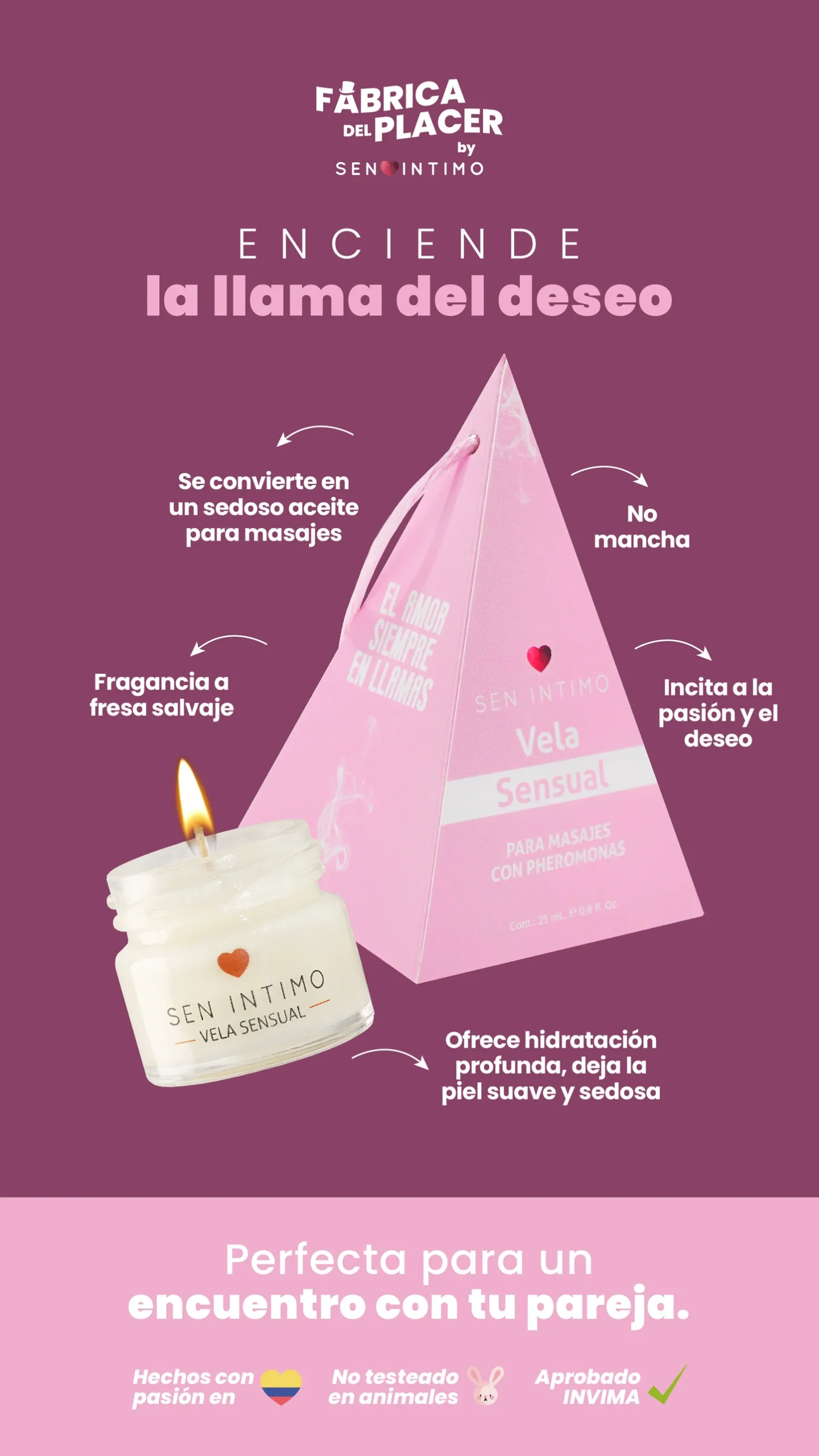 Vela de masajes sen intimo