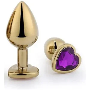 Plug Anal con Joya Corazon Dorado Talla S